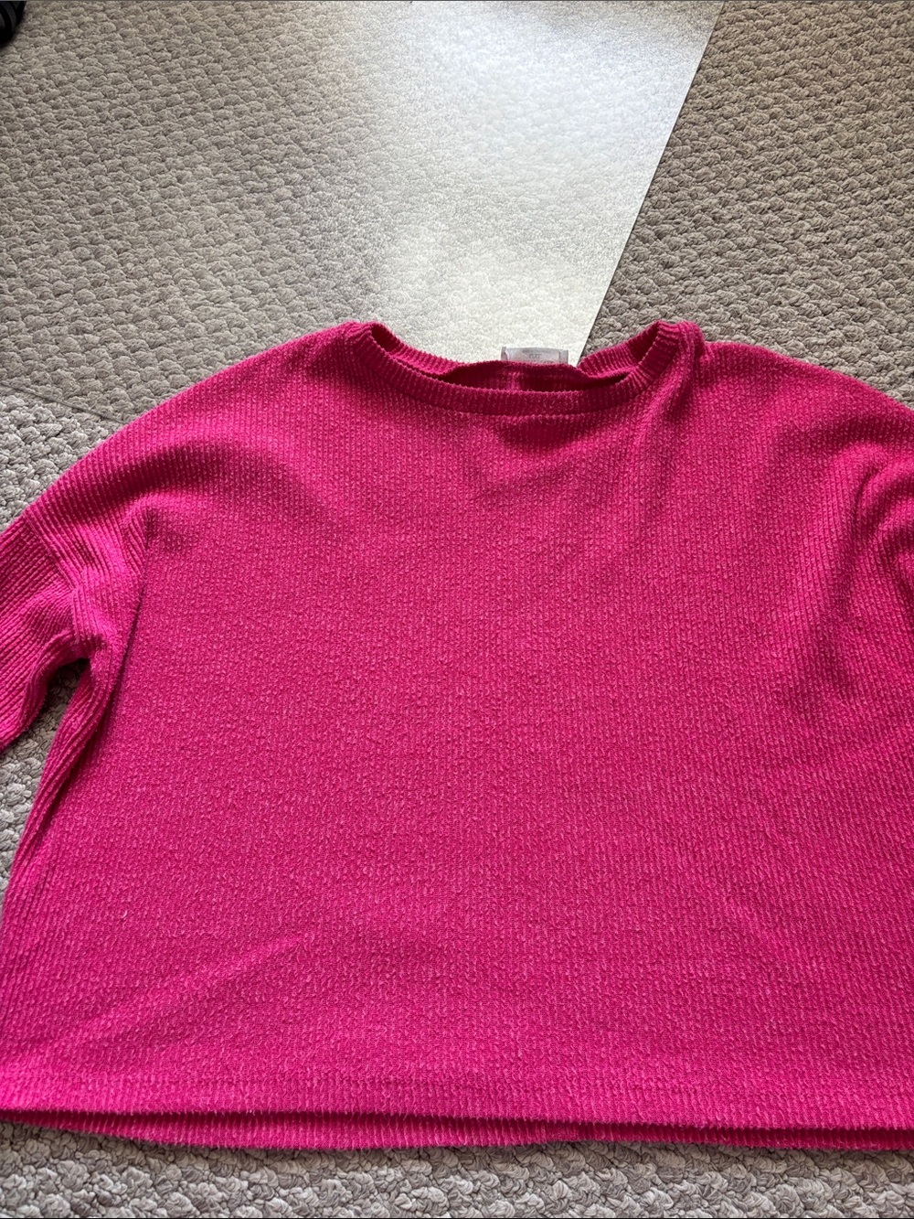 Zenana Outfitters Hot Pink Crewneck Sweater